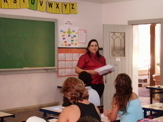 A enfermeira Bartira Bortolan em um dia de curso