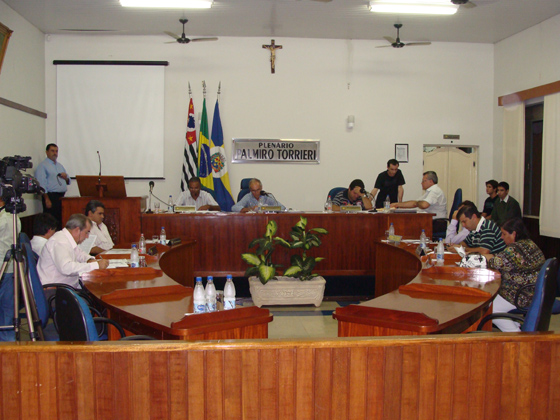 Vereadores durante a primeira sessão de março, no Plenário Palmiro Torrieri