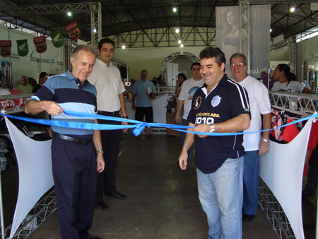 Prefeito Gilberto Arroyo e vereador Marcelo Otaviano na abertura do ShowMap 