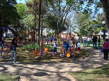 Vista geral da Academia ao Ar Livre no dia da apresentação