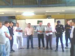 Vereadores com membros da Guarda Municipal e palestrantes